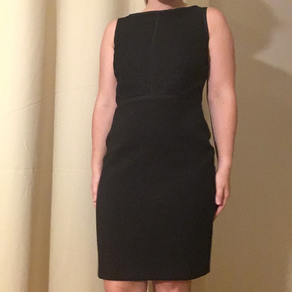 LOFT sleek black lace top dress